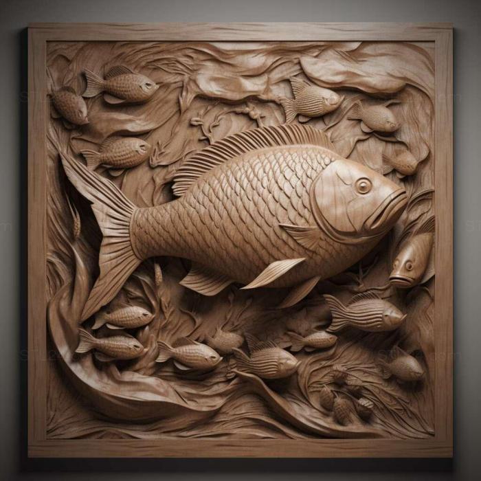 Nature and animals (Pecoltii fish 3, NATURE_4151) 3D models for cnc
